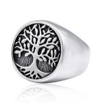 bague acier arbre de vie
