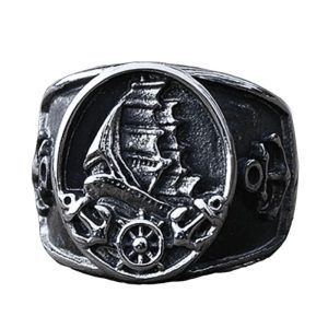 bague acier pirate