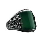 bague argent agate verte ottoman