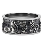 bague argent hiéroglyphe égyptien
