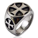 bague argent homme croix des templiers