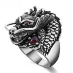 bague chevalière argent dragon pour homme