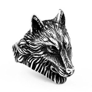 bague chevalière tête de loup