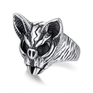 bague crâne chat