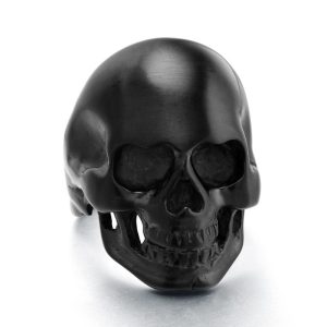 bague crâne noir