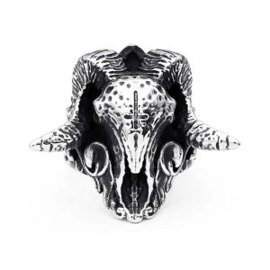 bague crâne satan