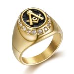 bague franc-maçon dorée