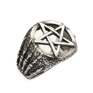 bague gothique pentagramme