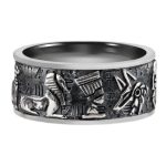 bague homme argent anubis