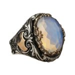 bague homme argent pierre de lune