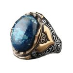 bague homme azurite