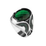 bague pierre semi-précieuse ovale grande verte