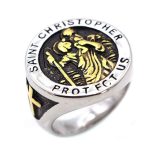 bague saint christophe or