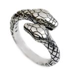 bague serpent double tête