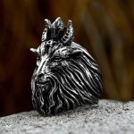 bague tête de chèvre argent