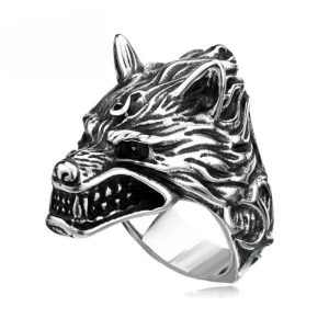 bague tête de loup garou
