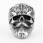 bague tête de mort barbu homme