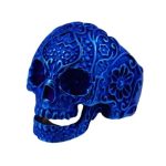 bague tête de mort bleue