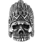 bague tête de mort indien