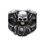 bague tête de mort motard