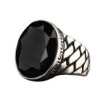 bague vintage pierre noire