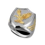 chevalière argent avec aigle