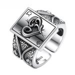chevalière argent homme carte poker