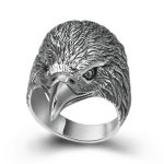 chevalière argent tête d'aigle
