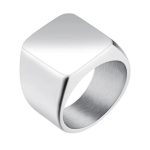 chevalière homme acier brossé