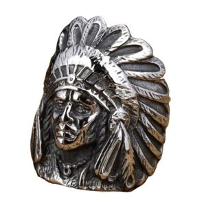 chevalière homme tête d'indien