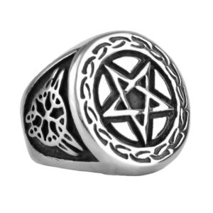 chevalière pentagramme homme