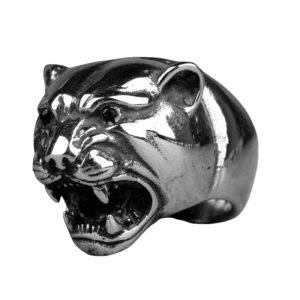 chevalière tête de léopard