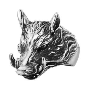 chevalière tête de sanglier